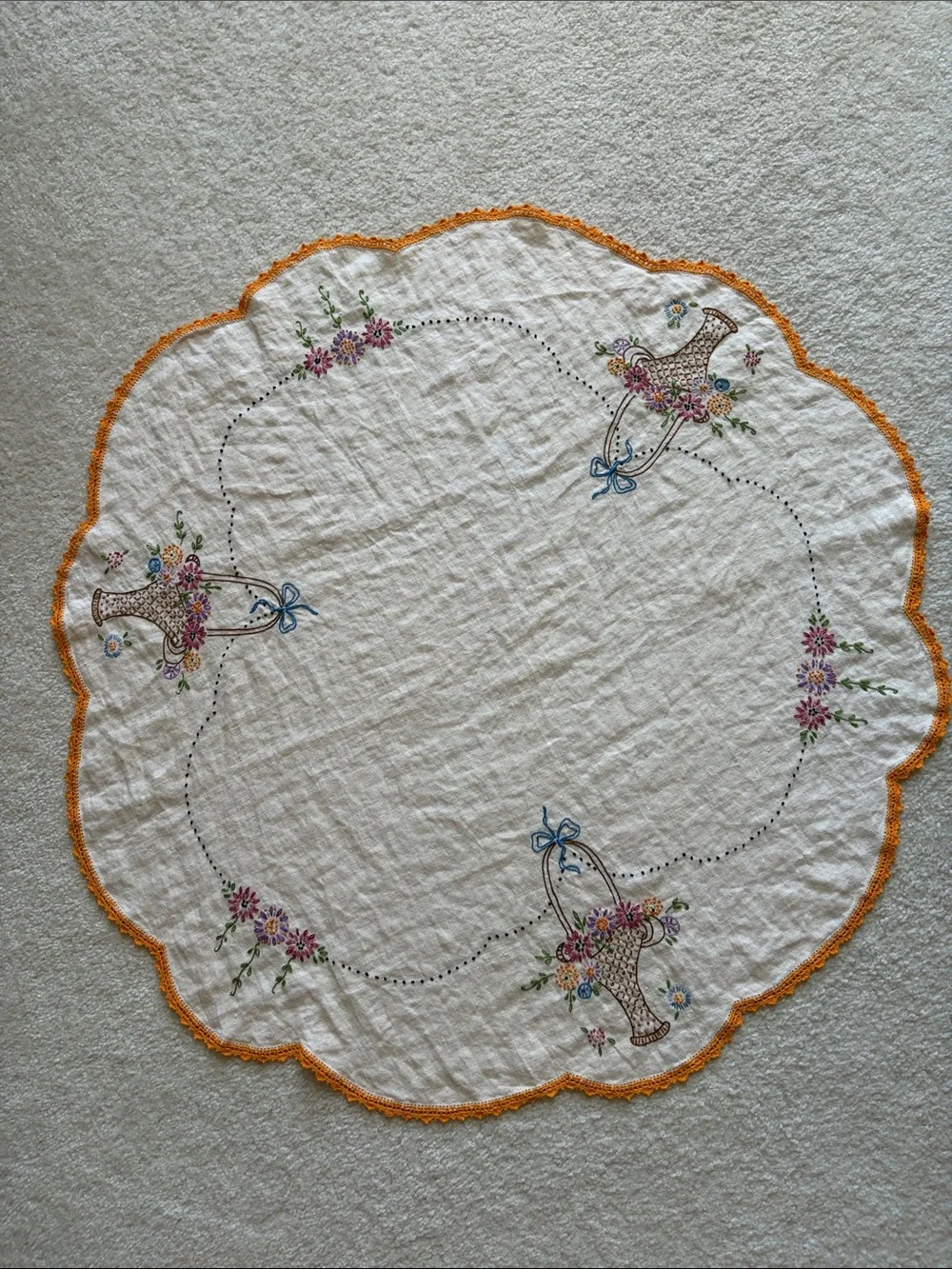 Vintage Embroidered Table Linen